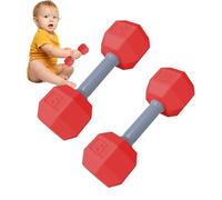Dumbbell Rattle - 2pcs Training Exercise Toy Dumbbell | Lightweight Engaging Play Rattle Toy, Sensory Rattles Teething Toys For New Parents | Workout Toys With Vibrant Colors, Easy To Hold | Safe