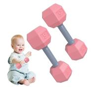 Dumbbell Rattle - 4.72 Inches ABS Sensory Teething Toy, Lightweight | Exercise Rattle, Infant Grip Toy, Interactive Play Gym Accessory For Newborns, And Early Learning Use