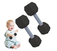 Dumbbell Rattle - ABS 12x4.5cm 2pcs | Sensory Dumbbell Toy, Workout Style