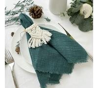 dumbbz 32x32 cm 50 pièces Vert Sauge rétro Gaze Coton Serviette torchon fête de Mariage Table de noël décor bavures Serviettes