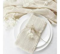 32x32 cm 50 pièces Vert Sauge rétro Gaze Coton Serviette torchon fête de Mariage Table de noël décor bavures Serviettes