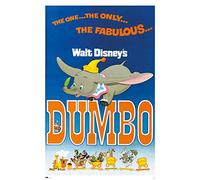 Dumbo Fabulous Poster de cinéma avec 2 baguettes en plastique 62 cm Noir 61 x 91,5 cm