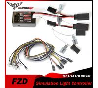 DUMBORC RC voiture FZD Simulation contrôleur de lumière 12 Kit de système LED pour 1/10 1/8 camion dérive TAMIYA CC01 4WD Axial SCX10 12LED Controller Kit