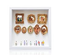 Dumeher Museum of us, mini musée à faire soi-même inclus 3D blanc cadre profond, mini cadre vintage doré et mini figurines personnes pour objets, mariage, œuvres d'art DIY