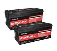 Dumfume 12V 200Ah Batterie Lithium LiFePO4 Lot De 2, 2560Wh