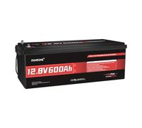 Dumfume Batterie LiFePO4 12V 600Ah - BMS 200A Intégré, 7680Wh 15000 Cycles Batterie Lithium - Protection Basse Température - pour Stockage Solaire, Camping-Car & Applications Hors-Réseau