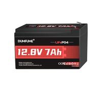 Dumfume Batterie Lithium LiFePO4 avec BMS, 4000-15000 Cycles Batterie LiFePO4 pour Camping-Car, Kit Solaire Complet, Camping Et Stockage D'Énergie Domestique (1 * 12V 7Ah (150×64×96mm))