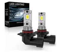 Dumgeo Ampoule HIR2 LED, 22000LM 600% 6500K Blanc Ampoule 9012 LED, 1:1 Mini Taille Plug and Play Ampoules Auto de Rechange pour Lampes Halogènes et Kit Xenon, 9-16V, Lot de 2