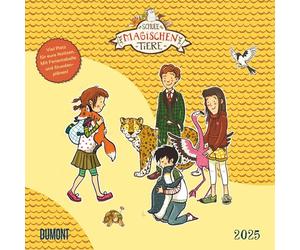Dumont Calendrier à brochures 2025 Motif école des animaux magiques 30 x 30 cm Calendrier mural pour enfants et famille, avec emploi du temps et vacances scolaires