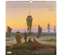 DUMONT Caspar David Friedrich 2026 Calendrier mural artistique 45 x 48 cm avec 12 peintures de paysages romantiques Calendrier pour les amateurs d'art