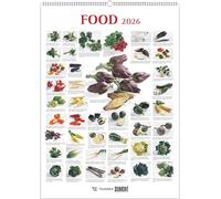 DUMONT Food 2026 Calendrier de cuisine 50 x 70 cm avec 6 feuilles pour cuisiniers amateurs et professionnels de la cuisine