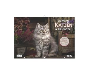 DuMonts Katzen Kalender 2027: Wandkalender 42x29 cm (42x58 cm geöffnet) mit Notizkalendarium, 12 Katzenportraits und literarischen Geschichten