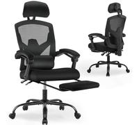 DUMOS Chaise de Bureau Ergonomique avec accoudoirs Confortables - Équipée d'un Soutien Lombaire Confortable et d'un Repose-Pieds - Convient pour la Maison