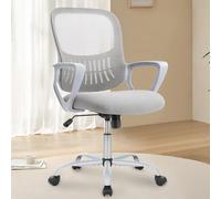 DUMOS Chaise de Bureau, Nylon Acier allié Plastique Métal, Gris, Klassisch