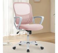 DUMOS Chaise de Bureau, Nylon Acier allié Plastique Métal, Rose, Klassisch