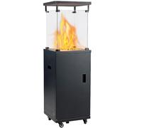DUMOS Chauffage au gaz 5/11 kW - Allumage piézoélectrique - Chauffage + régulateur de pression de gaz + couvercle - Roulettes à 360 ° - Protection anti-basculement - Chauffage de terrasse - Chauffage
