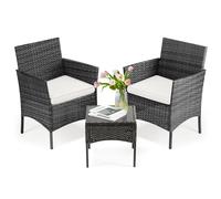DUMOS Ensemble de Meubles de Jardin, Noir, 2 Personnes-Möbelsets