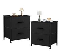 DUMOS Lot de 2 Tables de Chevet en Tissu - Armoire étroite - Commode de Chambre à Coucher - Style Industriel - pour Salon, Chambre d'enfant, Couloir