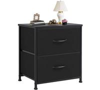 DUMOS Petite commode de chevet avec 2 tiroirs en tissu, table d'appoint de chambre à coucher, table de chevet de rangement pour table de chevet de 50,8 cm de haut pour entrée, dortoir universitaire