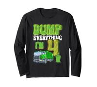 Dump Everything I'm 4 Year Old Camion Poubelle 4e Anniversaire Manche Longue