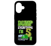 Dump Everything I'm 5 Year Old Camion poubelle 5e anniversaire Coque pour iPhone 16