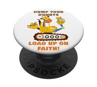 Dump Your Doubts, Load up on Faith! Kids Construction Animal PopSockets PopGrip Adhésif