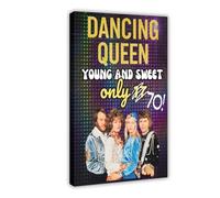 DUMPER ABBA Carte d'anniversaire 70 ans sur toile imprimable pour décoration de chambre à coucher, bureau, chambre, cadeau 30 x 45 cm