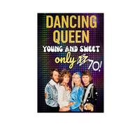 DUMPER ABBA Carte d'anniversaire 70 ans sur toile imprimable pour décoration de chambre à coucher, bureau, chambre, cadeau 30 x 45 cm