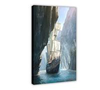 DUMPER Assassin's Creed IV - Impression sur toile pour salon, chambre à coucher - Motif drapeau noir - 40 x 60 cm