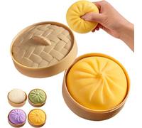 Dumpling Géant Pailleté, Dumpling Géant Mou, Méga Dumplings, Pâte Molle à Presser Anti-Stress pour Adultes, Jouet Antistress Mignon pour Anxiété,Yellow