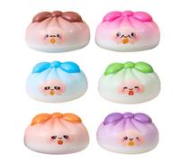 Dumpling Squishies Glitter Anti Stress, Balle Stress Maltose Slow Rise, Jouet Fidget Sensoriel Souple pour Enfants et Adultes, Boîte Vapeur Incluse