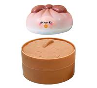 Dumpling Squishies Glitter Anti Stress, Balle Stress Maltose Slow Rise, Jouet Fidget Sensoriel Souple pour Enfants et Adultes, Boîte Vapeur Incluse