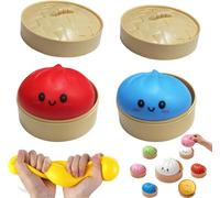 Dumpling Squishy, Giant Squishy, Dumpling Squishys Jouet Géant avec Boîte À Vapeur, Pâte De Décompression Douce, Décompression Kawaii pour Enfants Et Adultes (2B)