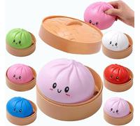 Dumpling Squishy, Giant Squishy, Dumpling Squishys Jouet Géant avec Boîte À Vapeur, Pâte De Décompression Douce, Décompression Kawaii pour Enfants Et Adultes (6PCS)