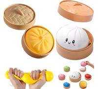Dumpling Squishy, Giant Squishy, Dumpling Squishys Jouet Géant avec Boîte À Vapeur, Pâte De Décompression Douce, Décompression Kawaii pour Enfants Et Adultes (2D)