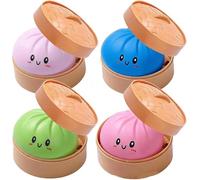 Dumpling Squishy, Giant Squishy, Dumpling Squishys Jouet Géant avec Boîte À Vapeur, Pâte De Décompression Douce, Décompression Kawaii pour Enfants Et Adultes (4B)