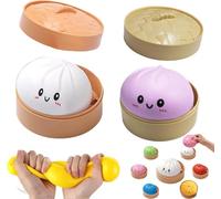 Dumpling Squishy, Giant Squishy, Dumpling Squishys Jouet Géant avec Boîte À Vapeur, Pâte De Décompression Douce, Décompression Kawaii pour Enfants Et Adultes (2A)