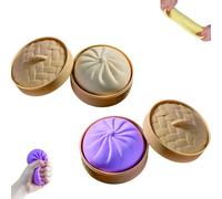 Dumpling Squishy,Glitter Dumpling, Dumpling Squishy Mystery,Jumbo Dumpling Squishys Toy with Steamer Box, Stress Relief Dumplings Squishys Squeeze Toy (2pcs)