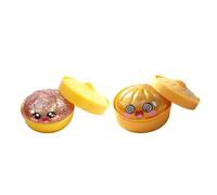 Dumpling Squishy, Glitter Dumpling Squishy Mystery, Crazy Fun Squishiest Bun Dumplings with Steamer Box, Stress & Anxiety Relief Toys for Adults (2Pcs)