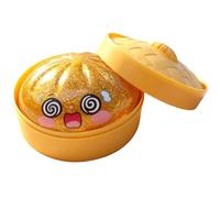 Dumpling Squishy, Glitter Dumpling Squishy Mystery, Crazy Fun Squishiest Bun Dumplings with Steamer Box, Stress & Anxiety Relief Toys for Adults (Glitter Gold A)