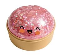 Dumpling Squishy, Glitter Dumpling Squishy Mystery, Crazy Fun Squishiest Bun Dumplings with Steamer Box, Stress & Anxiety Relief Toys for Adults (Glitter Pink)