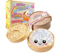 Dumpling Squishy, Glitter Dumpling Squishy, Soft TPR Hand Squeeze Decor for Office Desk Mood Relaxation (White)