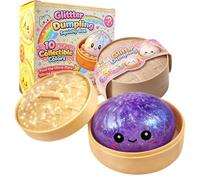Dumpling Squishy, Glitter Dumpling Squishy, Soft TPR Hand Squeeze Decor for Office Desk Mood Relaxation (Purple)