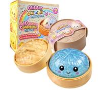 Dumpling Squishy, Glitter Dumpling Squishy, Soft TPR Hand Squeeze Decor for Office Desk Mood Relaxation (Sky Blue)