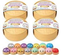 Dumpling Squishy, Glitter Squishy Dumpling, Anti-Stress Soft Ball Relâcher Tension, Surprise Amusante pour Les Jours Occupés, pour Bureau Maison (Aléatoire 4pcs)