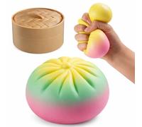 Dumpling Squishy Gradient Colors, New Glitter Dumplings Squishies Toy, Stress Relief Squishy Toys,Cute Soft Glitter Calming for Relaxation ,Suitable for Adults,with Steamer