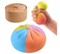 Dumpling Squishy Gradient Colors, New Glitter Dumplings Squishies Toy, Stress Relief Squishy Toys,Cute Soft Glitter Calming for Relaxation ,Suitable for Adults,with Steamer