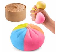 Dumpling Squishy Gradient Colors, New Glitter Dumplings Squishies Toy, Stress Relief Squishy Toys,Cute Soft Glitter Calming for Relaxation ,Suitable for Adults,with Steamer