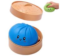 Dumpling Squishy | Squishy Dumpling Jouet avec Boîte À Vapeur, Doux Presser La Pâte Main Fidget Jouets pour Les Adultes, Jeu Sensoriel pour L'anxiété Et La Relaxation (#C)