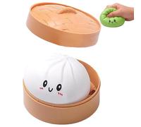 Dumpling Squishy | Squishy Dumpling Jouet avec Boîte À Vapeur, Doux Presser La Pâte Main Fidget Jouets pour Les Adultes, Jeu Sensoriel pour L'anxiété Et La Relaxation (#D)